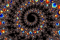 Mandelbrot fractal image .Black spiral.
