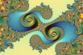 Mandelbrot fractal image Aqua color