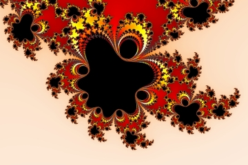 mandelbrot fractal image named Black and orange