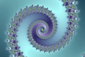 mandelbrot fractal image named Blue spiral II