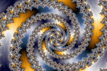 mandelbrot fractal image named blue yellow swirl