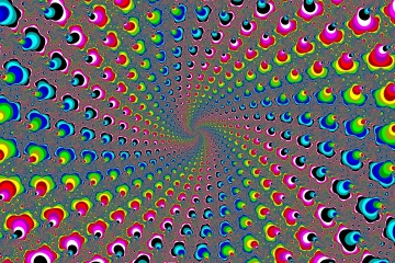 mandelbrot fractal image named Rainbow spiral II