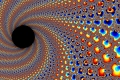 Mandelbrot fractal image Red-blue spiral 1