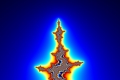 Mandelbrot fractal image splitting the blu